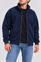Men's Stand Collar Full Zip Sweatshirt Long Sleeve Ribbed Detailed Casual - 6