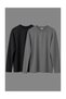 Men's Crew Neck Long Sleeve Basic T-Shirt Set of 2
