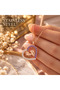 Gold Color Heart and Baby Footprint Model Purple White Zircon Stone Steel Necklace
