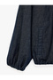 Long Sleeve High Collar Decorated Buttoned Denim Bomber Jacket - 3