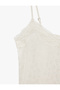 Lace Detailed Comfortable Cut Thin Strap Athlete Pajama Top - 3