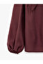Long Sleeve Tie-Up Stand Collar Oversized Blouse - 8