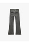 Low Waist Slim Fit Spanish Flare Jeans with Belt Detail - Flare Jeans - 2