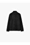 Long Sleeve Stitched Detail Snap Collar Fleece Sweatshirt - 2