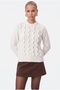 Women's New Wave Ecru Knitwear Sweater - 4