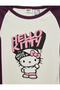 Hello Kitty Printed Cotton Camisole Crew Neck Long Sleeve Licensed Crop T-Shirt - 3