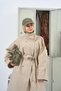 Women's Funnel Collar Snap Detail Trench Coat Stone - 5