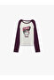 Hello Kitty Printed Cotton Camisole Crew Neck Long Sleeve Licensed Crop T-Shirt