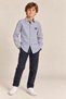 Boy's Striped Double Button Detailed Shirt - 3