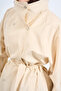 Women's Funnel Collar Snap Detail Trench Coat Cream - 6