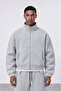Men's Crop Fit Panda Oversize Zip Gray Melange