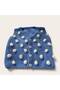 Baby Hand Knitted Vest Blue - Ecru Pom-Pom Model 0-6 Months - 2