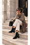 Gabriella Black Suede Rustic Women's Casual Gold Detailed Elastic Flat Stylish Modern Heeled Boots & Booties - 8