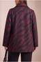 Leopard Patterned Unlined Large Size Cashmere Coat Burgundy-Black - 6