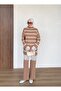Lace Detailed Striped Knitwear Set
