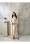 Women's Layered Detailed Long Tulle Wedding Engagement Marriage Invitation Graduation Dress - 5