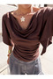 Cape Sleeve Double Breasted Collar Usa Tredns Blouse -Do987065 - 2