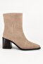 Fabiola Mink Suede Women's Daily Stylish Elegant Pointed Heeled Studded Detailed Stretch Form Zippered Thick Boots Bootie - 4