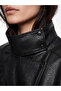 Esvab • Modern & Distinctive Stand Collar Loose Fit Women's Leather Look Jacket - 3