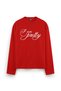I Am Pretty Printed Long Sleeve Oversize Fit T-Shirt Red