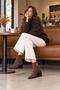 Fabiola Brown Suede Women's Daily Stylish Elegant Pointed Heeled Studded Detailed Stretch Form Zippered Thick Boots Bootie - 4