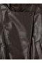 Esvab • Modern & Distinctive Stand Collar Loose Fit Women's Leather Look Jacket - 2