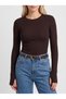 Women's Modal Long Sleeve Finger-Hole Crew Neck Slim Fit Bodysuit - 2