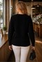 Kadi Long Sleeve Thessaloniki Sleeve Round Neck Hair Braided Twill Stylish Soft Textured Daily Black Knitwear Sweater - 3