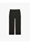Regular Fit Pocketed Elastic Waist Buttoned Viscose Fabric Trousers