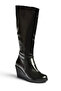 Z361297409 Black Wedge Sole Women's Boots - 4