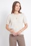 Shiny Short Sleeve Knitwear Sweater T2601 - Beige