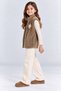 Girl's Plush Vest with Floral Accessories, Zippered, Pocketless, Soft and Warm Vest Ak4121 - 4