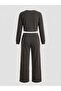 Brown Thessaloniki Knitted Cotton Top and Bottom Set - 2409 - 2