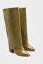 Women's Wanda Snap-On Boots - Green-Patent Leather
