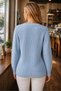 Kadi Long Sleeve Thessaloniki Sleeve Round Neck Hair Braided Twill Stylish Soft Textured Daily Baby Blue Knitwear Sweater - 3