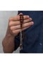 💎   Premium Shiny and Stylish Metal Tassel Brown Crimped Amber Prayer Beads - 4