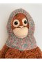 Baby Kids Hand Knitted Knitted Neck Collar Beanie Balaklava Green Orange 0-2 Years Old