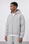 Men's Rubber Detailed Panda Oversize Zip Gray Melange - 2