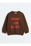 Laciel Paris Baloon Checkered Jean Pants and Brown Sweatshirt Set - 4
