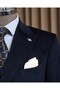 Slim Fit Double-Breasted Pointed Collar Velvet Thick Twill Men's Suit Navy Blue T20179-02 - 3