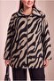 Leopard Patterned Unlined Large Size Cashmere Coat Mink
