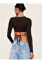 Women's Long Sleeve Back-Waist Cutout Tie-Up Slim Body - 4