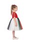 National Day Color-Block Tulle Twirl Dress with Lace Sleeves - 2