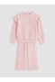 Crew Neck Embroidered Girls' Set - 3