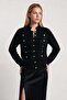 Buttoned Soft Knitwear Cardigan 4423 Lki̇0069 Black - 2