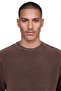 Men's Thessaloniki Knitted Dirty Stitching Crew Neck Oversize Knitwear Mocha - 4
