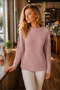 Kadi Long Sleeve Thessaloniki Sleeve Round Neck Hair Braided Twill Stylish Soft Textured Daily Powder Knitwear Sweater - 8