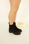 1410 Eren Shoes&Bag Genuine Leather Nubuck Buckle Detailed Daily Comfortable Thick Heeled Serrated Non-Slip Sole Zippered Women's Boots Real Leather Nubuck Black - 6