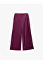 Regular Fit Normal Waist Straight Wide Leg Satin Trousers