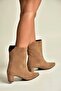 Z654580061 Mink Genuine Leather Suede Thick Heeled Women's Boots - 2
